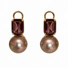 Ametyst farget krystall med 16 mm perle thumbnail