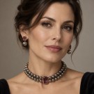 Choker m/Ametyst og perler thumbnail