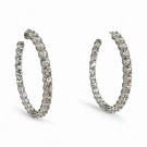 Silver hoop øredobber oxide zirconium thumbnail