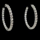 Silver hoop øredobber oxide zirconium thumbnail