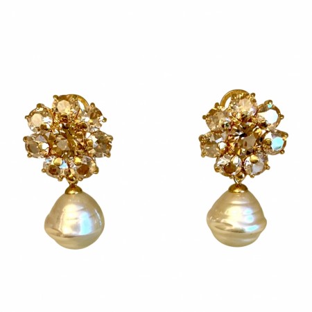 Madreperla Øredobber krem/Golden Shadow
