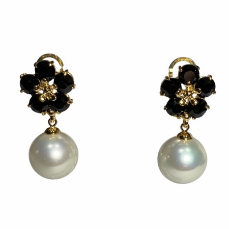 Perleøredobber med sort Onyx