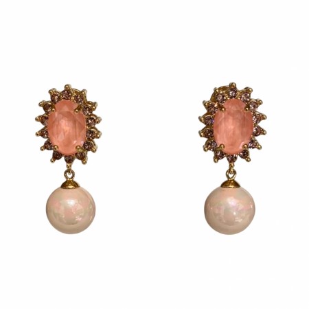 PERLEØREDOBB MED SWAROVSKI KRYSTALL