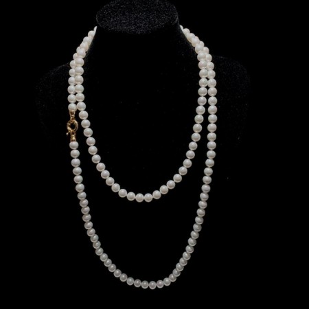 Perlekjede 8x120 hvite perler