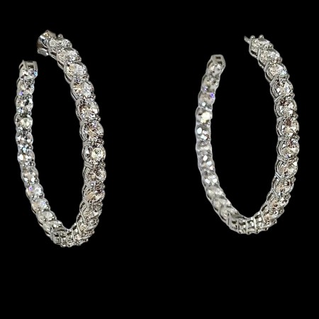 Silver hoop øredobber zirconer